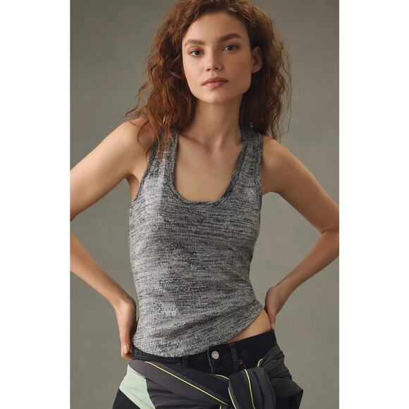 NWT Pilcro Silver Sequin Tank Top - XL - Picture 1 of 4